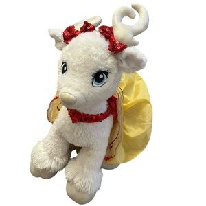 19" Build A Bear Glisten Reindeer w/ Red Sequin Dress & Yellow Tutu See Pictures